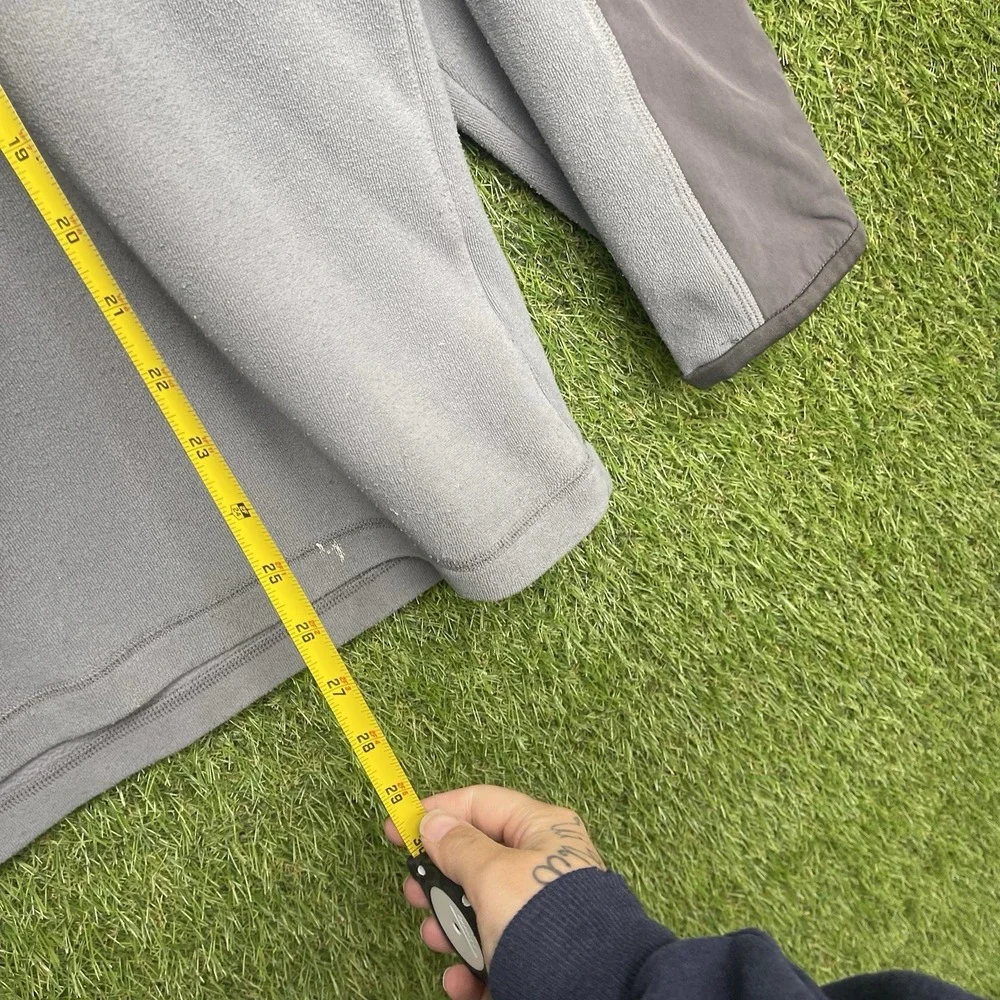 The North Face Pullover Mens Large Gray Fleece Quarter Zip Polartec Pockets Logo